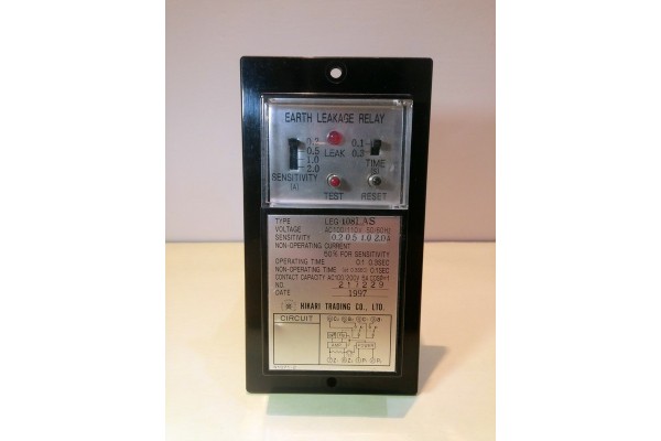 Earth Leakage Relay, LEG-108LAS, Hikari Made in Japan